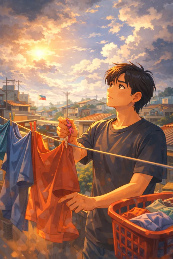 Laundry weather advice illustration